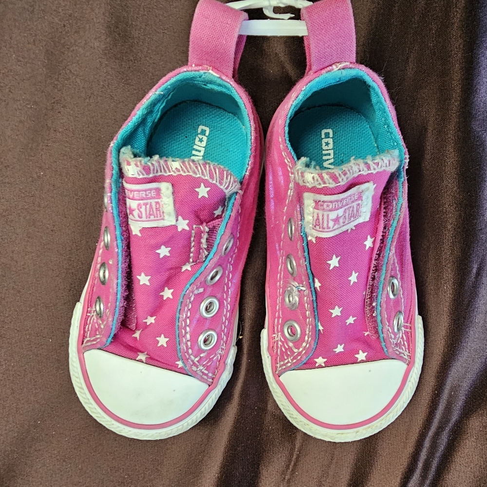 Converse All Star Pink Velcro Shoes Toddler Size 5